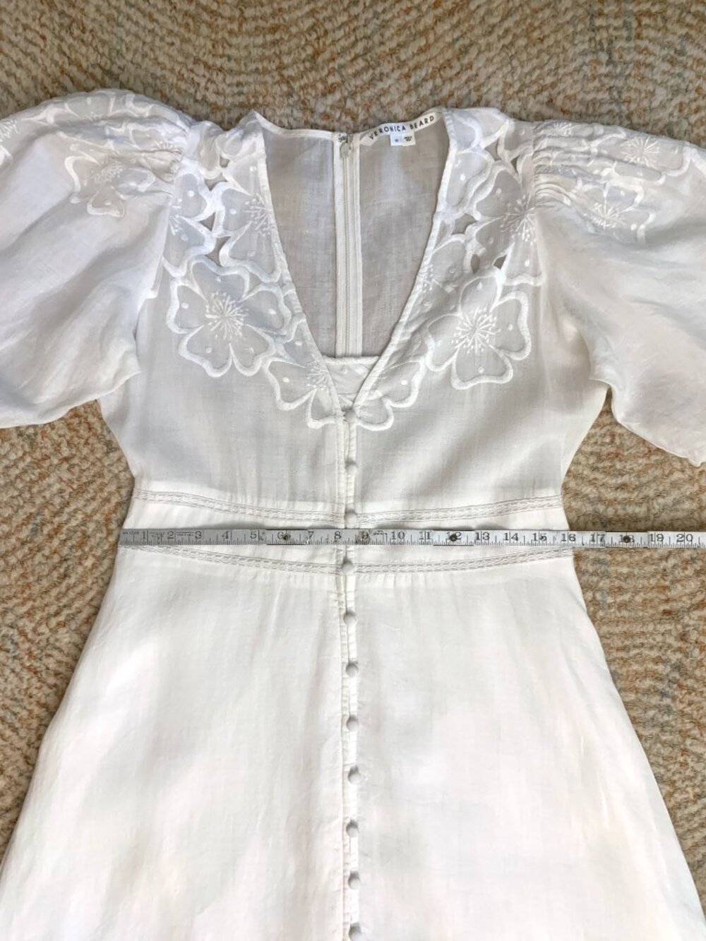 VERONICA BEARD Hope White Floral Embroidered Dress Sz 10 RUNS SMALL - Picture 11 of 14